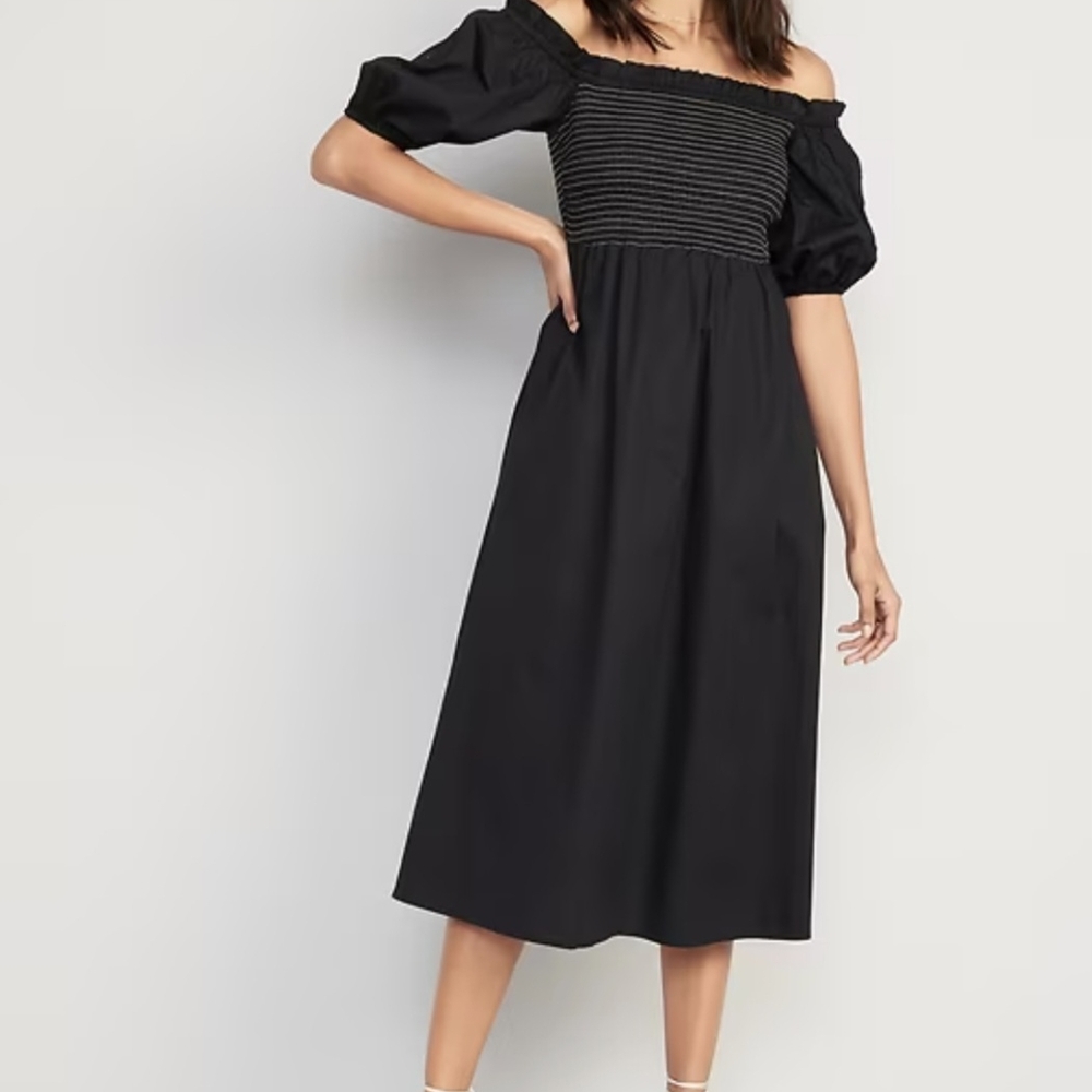 NWT Old Navy Elegant Black Off-Shoulder Dress